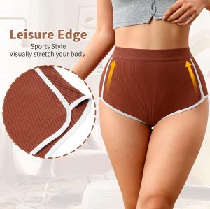 Womens Cotton Underwear Briefs | High Waisted Slight Tummy Control Panties | Soft Breathable Full Coverage Briefs