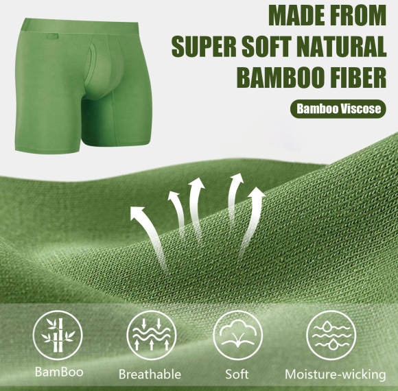 Factory Mens Underwear Boxer Briefs | Moisture-Wicking | 3d Pouch No Ride Up | Viscose From Bamboo Anti-Chafing