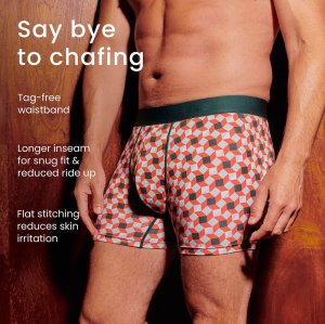 Men's Boxer Briefs Active Lifestyle | Anti Chafing No Ride Up | Label-Less Design | Sustainably Modal Material