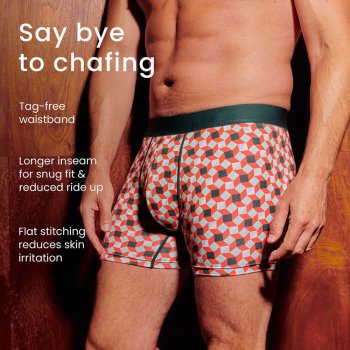 Men's Boxer Briefs Active Lifestyle | Anti Chafing No Ride Up | Label-Less Design | Sustainably Modal Material