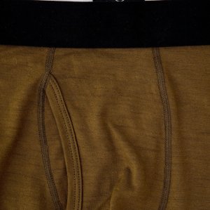 Men's Merino Boxer Brief | Two Layers Fabric | Front Pouch Adjacent Flatlock Seams | Temperature-Regulating