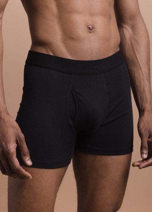 Men's Merino Boxer Brief | Two Layers Fabric | Front Pouch Adjacent Flatlock Seams | Temperature-Regulating
