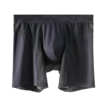 Athletic Men Long Boxer Underwear | U Convex Mesh Breathable | Wear-Resistant Legs Men Boxershorts