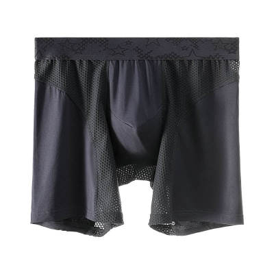 Athletic Men Long Boxer Underwear | U Convex Mesh Breathable | Wear-Resistant Legs Men Boxershorts