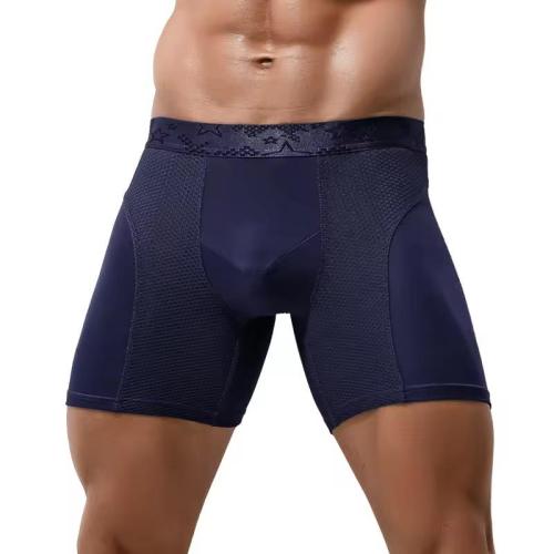 Athletic Men Long Boxer Underwear | U Convex Mesh Breathable | Wear-Resistant Legs Men Boxershorts