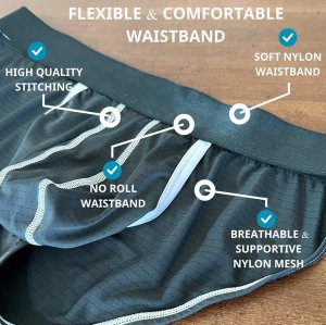 Custom Logo Modal Briefs for Men | Four 3D Ball Pouch | Breathable & Supportive Nylon Mesh