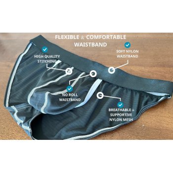 Custom Logo Modal Briefs for Men | Four 3D Ball Pouch | Breathable & Supportive Nylon Mesh