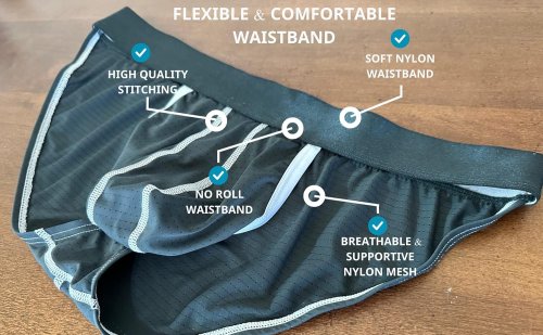 Custom Logo Modal Briefs for Men | Four 3D Ball Pouch | Breathable & Supportive Nylon Mesh
