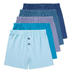 Boys Boxer Underwear | Soft Pre-Washed Knit Cotton | No Harmful Chemicals | Faux Fly With Button