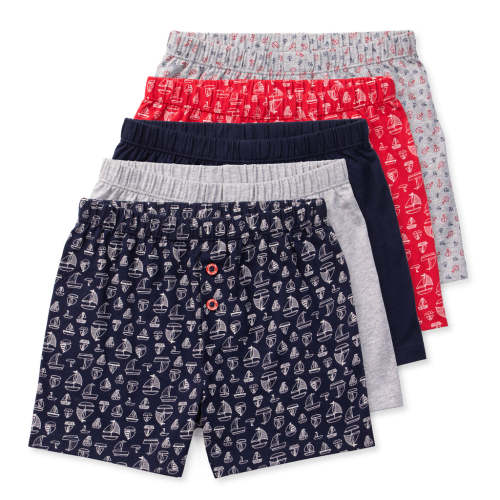 Boys Boxer Underwear | Soft Pre-Washed Knit Cotton | No Harmful Chemicals | Faux Fly With Button