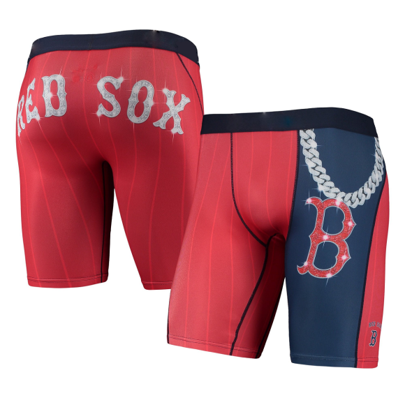 Men's Red Boston Red Sox Slugger Boxers | Plush-Soft Tagless Waistband | Printed Men's Underwear