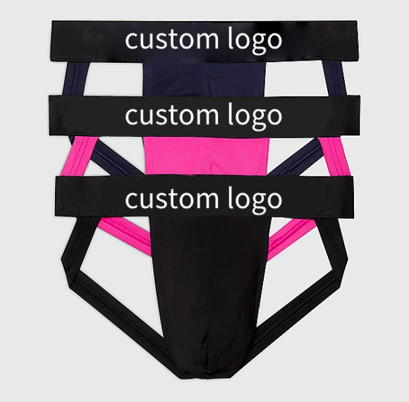 Mens Jockstrap Underwear Wide Belt Athletic Supporter | 3-Pack Intense Power Pride Logo | Men's Jockstrap Underwear