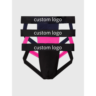 Mens Jockstrap Underwear Wide Belt Athletic Supporter | 3-Pack Intense Power Pride Logo | Men's Jockstrap Underwear