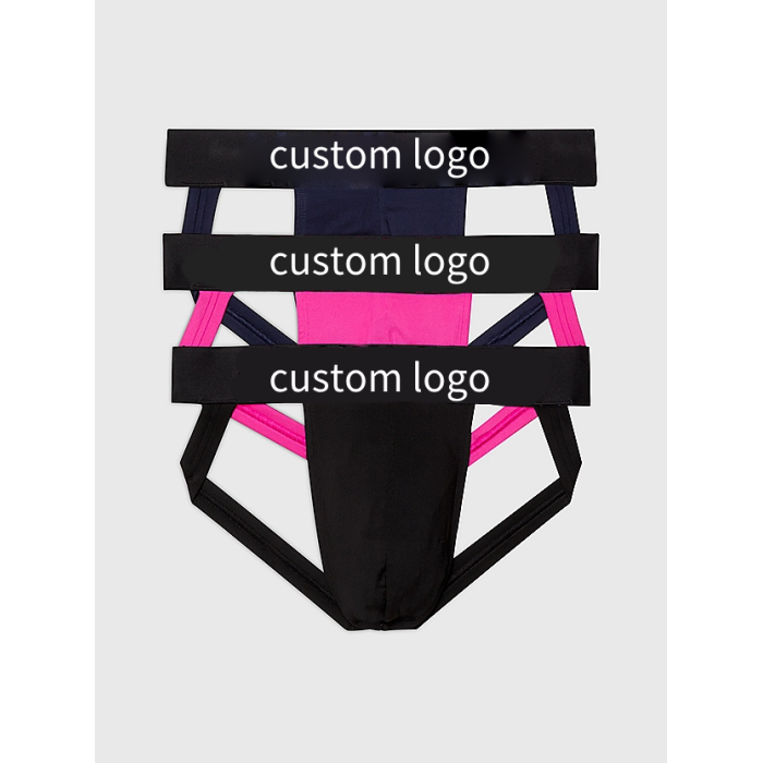 Mens Jockstrap Underwear Wide Belt Athletic Supporter | 3-Pack Intense Power Pride Logo | Men's Jockstrap Underwear