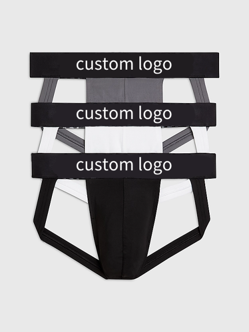 Mens Jockstrap Underwear Wide Belt Athletic Supporter | 3-Pack Intense Power Pride Logo | Men's Jockstrap Underwear