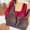 Waffle Backless Women's Tank Top Bra | Push Up Sport | Square Neck Compression High Impact