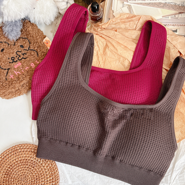 Soutien-gorge en dentelle filetée sans coutures pour femme | Dentelle couvrante, sans doublure, à armatures | Brassière sexy dos nageur