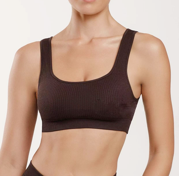 Waffle Seamless Backless Tank Bra | Push Up Sport | Square Neck Compression High Impact