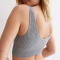 Threaded Stretch Seamless Tank Top Bra | High Impact Yoga Bra | Crop Tops Square Neck