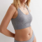 Threaded Stretch Seamless Tank Top Bra | High Impact Yoga Bra | Crop Tops Square Neck
