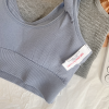 Threaded Stretch Seamless Tank Top Bra | High Impact Yoga Bra | Crop Tops Square Neck