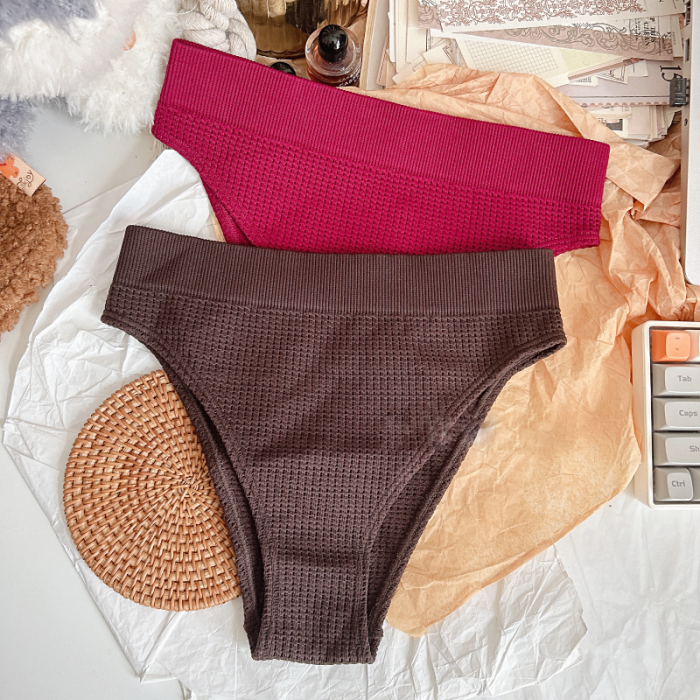 Women's Standard Meshed Up Briefs | Tropic Bikini Bottom | Low Rise Ribbed Seamless Breathable Thong