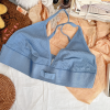 Seamless Ribbed V-Neck Bralette | Wireless Padded Sleep Bras | Plunge Unlined Seamless