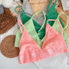Seamless Ribbed V-Neck Bralette | Wireless Padded Sleep Bras | Plunge Unlined Seamless