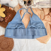 Seamless Ribbed V-Neck Bralette | Wireless Padded Sleep Bras | Plunge Unlined Seamless