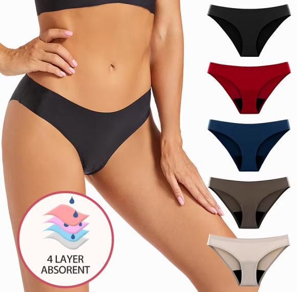 Period Underwear For Women Heavy Flow | Breathable Panties Postpartum Low Rise | Leakproof Postpartum Menstrual Briefs