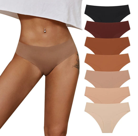 Women Seamless Underwear Bikini Microfiber Panties | No Show Invisible Ladie Hipster | High Waisted Breathable Thong