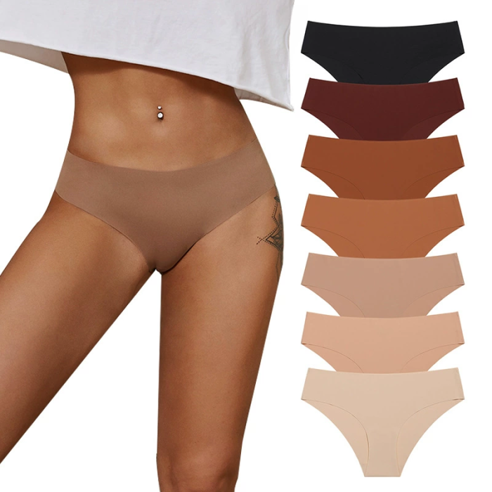 Women Seamless Underwear Bikini Microfiber Panties | No Show Invisible Ladie Hipster | High Waisted Breathable Thong