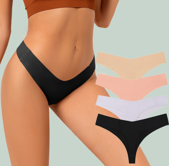Women Seamless Thongs | Breathable Comfortable Underwear | V-Waisted Stretch Sexy