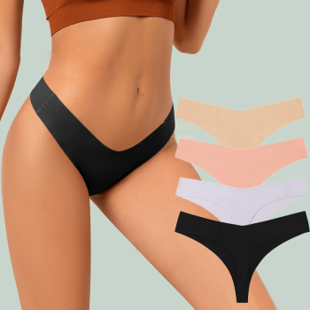 Women Seamless Thongs | Breathable Comfortable Underwear | V-Waisted Stretch Sexy
