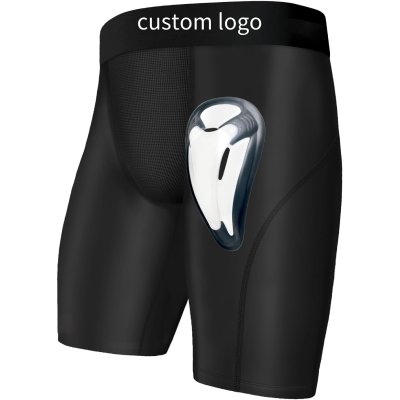 Compression Men's slim-fit sliding long boxer | Protective Bio-Flex Cup Moisture-Wicking | Vented Protection