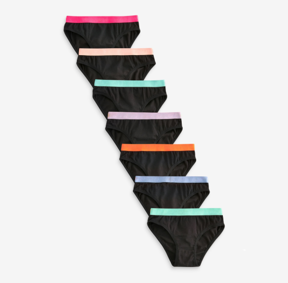 High Rise Girls Period Bikini Briefs | Double Layered Gusset Elasticated | High Leg Shape With Narrow Side Seams