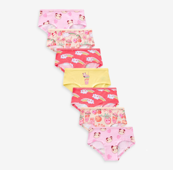 Girls' Cotton Brief Breathable | Pink Panda Animal Print Hipsters | Toddler Panties Kids Assorted Underwears