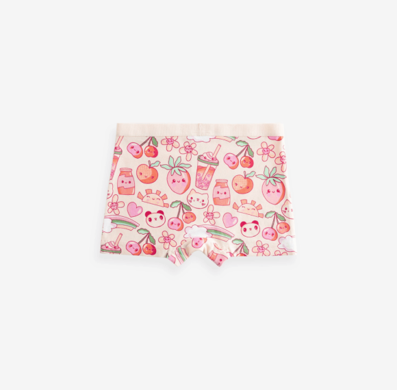 Custom Girls' Underwear Panties | Pink Panda Stampy Short Boxers | High Rise Full Coverage Shape