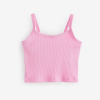 Multi Pastel Cami Cropped Girls's Vest | Spaghetti Strap Ribbed Knit | Sleeveless Casual Basic Cami Top