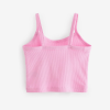 Multi Pastel Cami Cropped Girls's Vest | Spaghetti Strap Ribbed Knit | Sleeveless Casual Basic Cami Top
