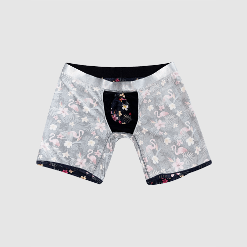 Wholesale Men's Flamingo Boxer Brief Underwear | Stretch Breathable Boxer | Mid Rise Elastic Waistband