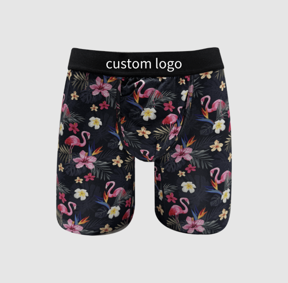 Wholesale Men's Flamingo Boxer Brief Underwear | Stretch Breathable Boxer | Mid Rise Elastic Waistband