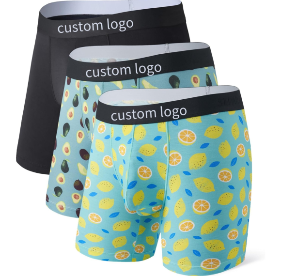Men's Boxer Briefs Trunk Underwear With Pouch | Moisture Wicking Dual Pouch | Breathable Cool Rayon From Bamboo