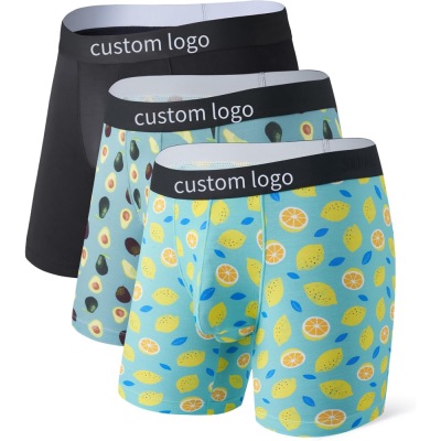 Men's Boxer Briefs Trunk Underwear With Pouch | Moisture Wicking Dual Pouch | Breathable Cool Rayon From Bamboo