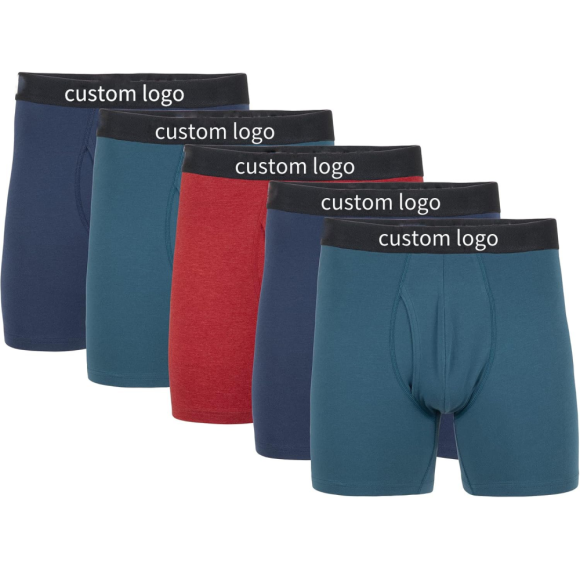 Men's Underwear Cotton Stretch | Men Boxer Briefs Trunk | Contoured Pouch Open Fly