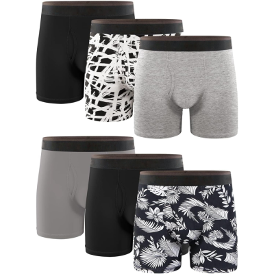 Soft Cotton Open Fly Underwear | Pack Men's Boxer Briefs | 3d U-Pouch | No-Ride Up