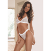 White Lace Women's Underwear Set | 2-Piece Lace Lingerie Set | Adjustable Straps | Wireless Bra
