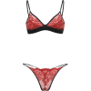 Black Triangular Lace Women's Underwear Set | 2-Piece Lace Lingerie Set | Bra And Thong | Adjustable Straps And Waist