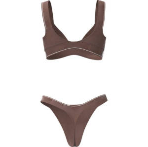 Triangle Organic Cotton Underwear Set | Bralette & Thong/Briefs | Adjustable Straps | Removable Pads
