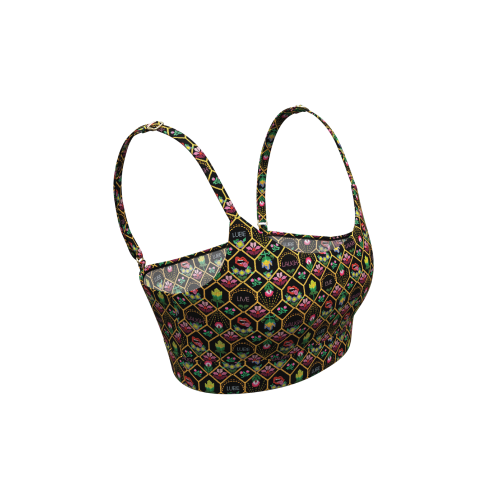 Women's Western Floral Pattern Bralette | Tank Tops Printed Padded Crop | Moisture Wicking Breathable